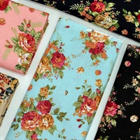 100 cotton digital print rose pastoral vintage fabric for sewing tablecloth patchwork dress floral cloth