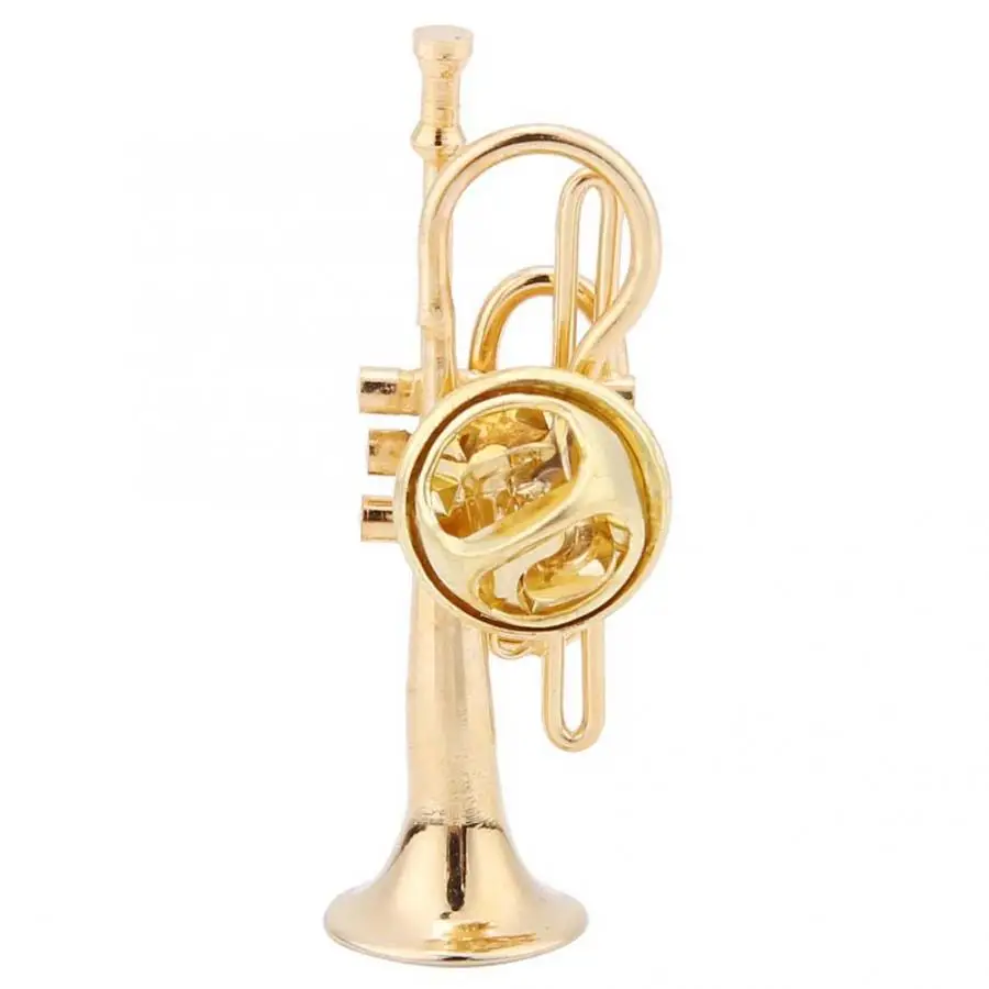 Уникальные мини-значки с золотым покрытием брошь на музыкальный тромбон