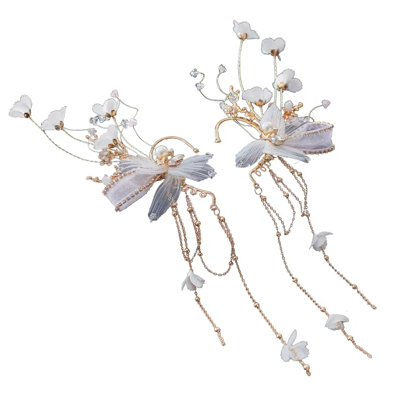 Свадебные украшения для волос свадебные аксессуары заколка стразы цветок жемчуг