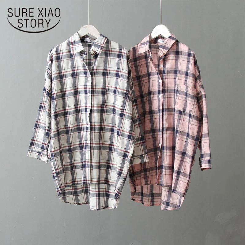Винтажные женские рубашки, Blusas Roupa, весенние женские летние блузки, корейские женские Топы с длинным рукавом и блузки, женские топы 6658 50