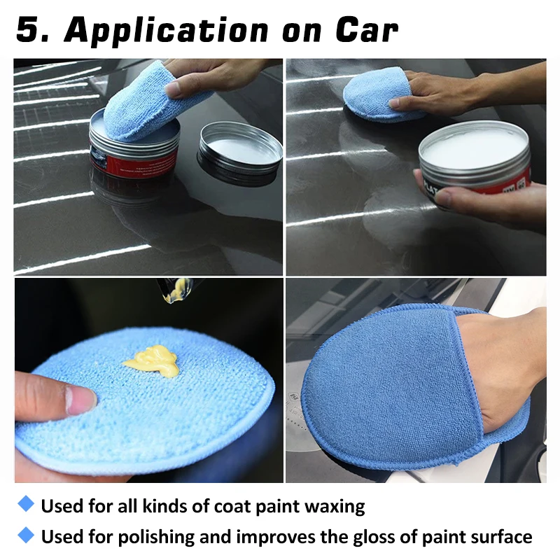 

10Pcs Car Wax Applicator Pad Polishing Sponge 15*20CM Round Car Care Polishing Pads With Finger Pocket Microfiber Wax Buffer Pad