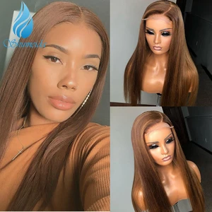 SHD 13*6 парики из человеческих волос на сетке спереди, хайлайтер цвета, среднее соотношение, бразильские человеческие волосы без клея, парики на сетке с предварительно выщипанными