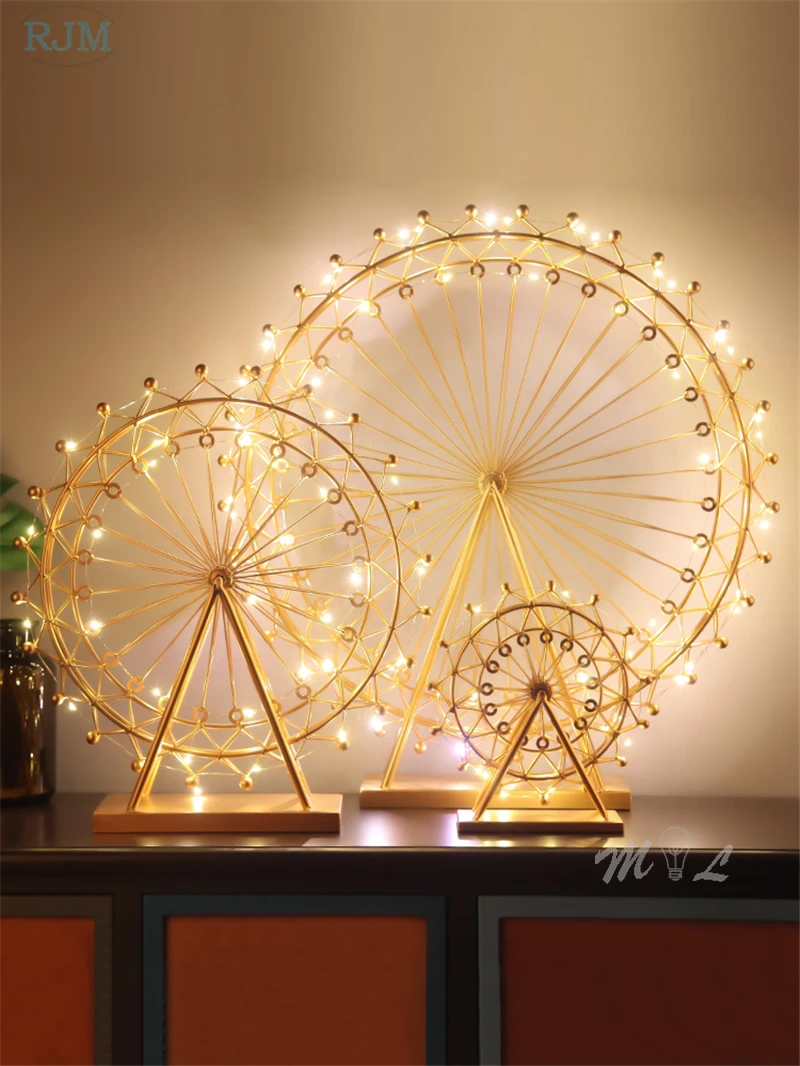Железный Ночной светильник колесо обозрения современные ручные детские ночные