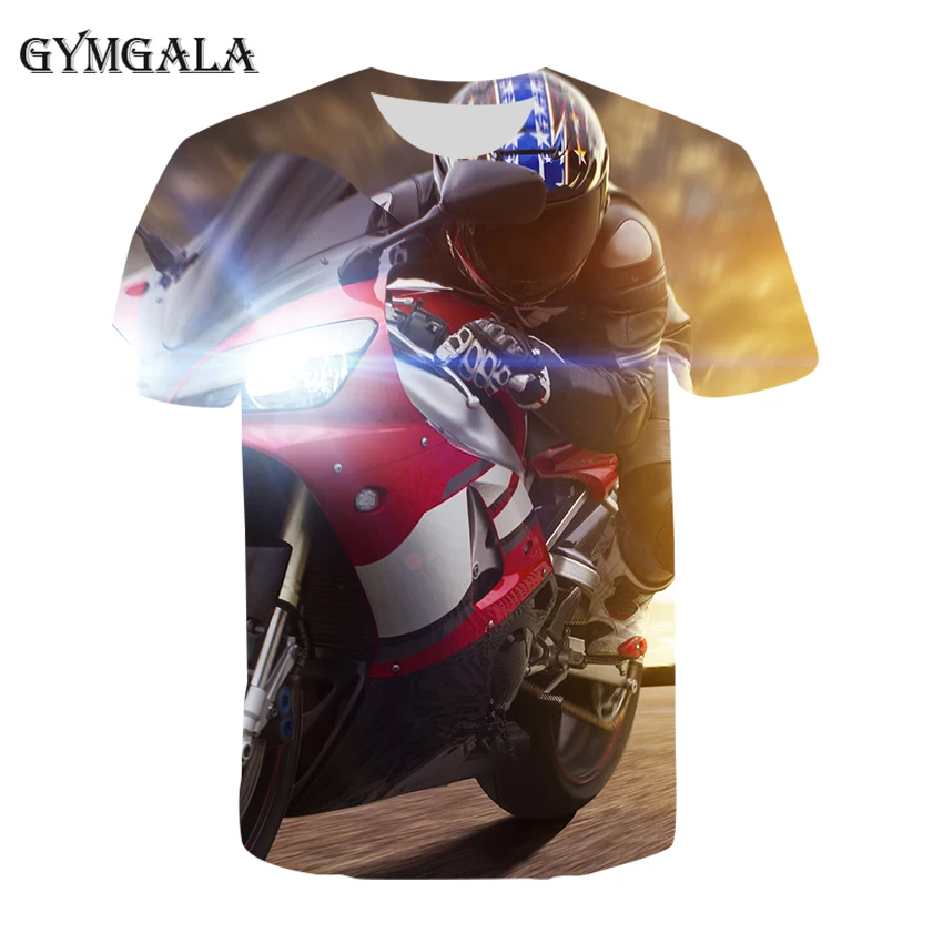 

Handsome new men's and women's Children's T-shirt3D printed motorcycle pattern custom fashion loose casual Kids T-shirt hot sale