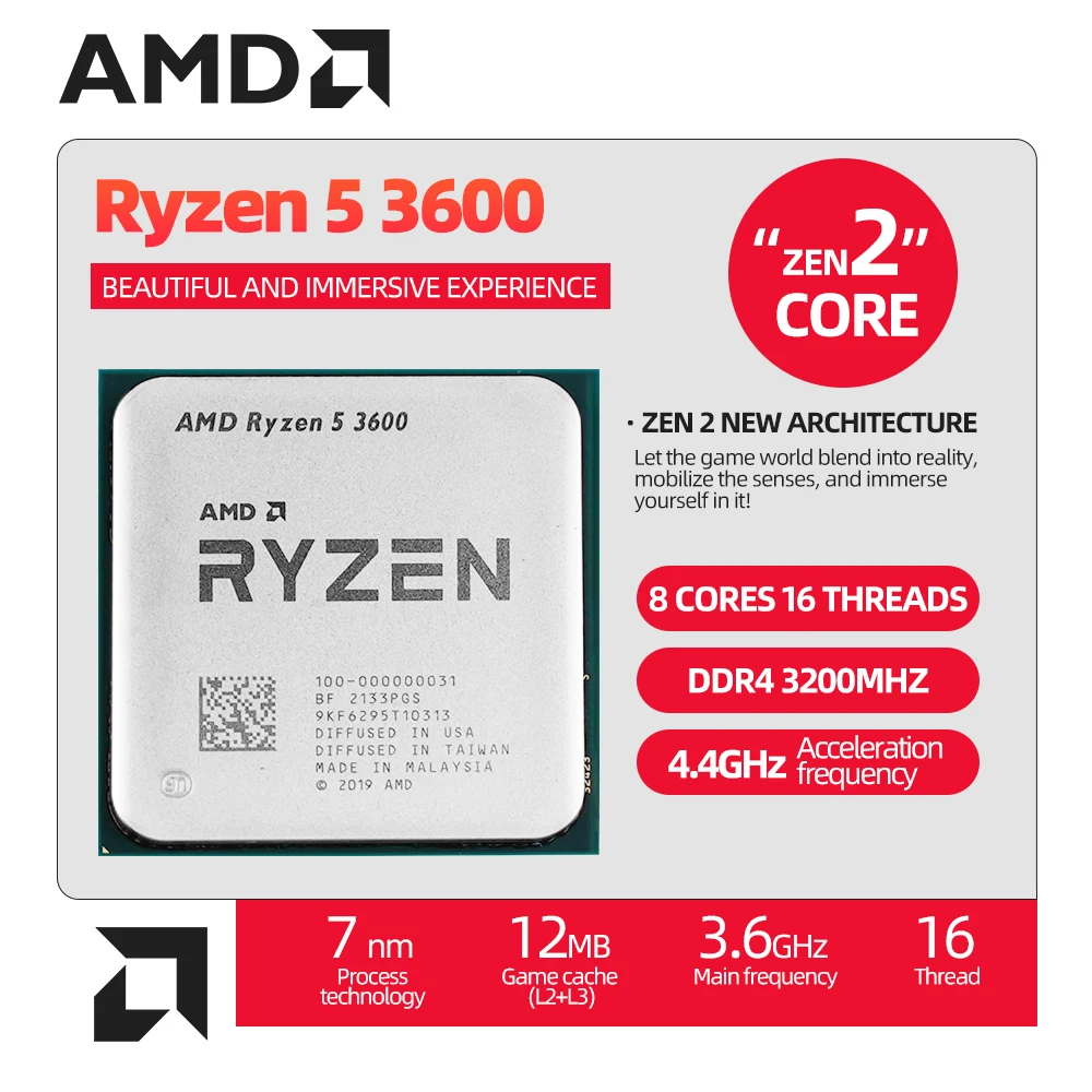 Новый процессор AMD Ryzen 5 3600 R5 3600 шестиядерный двенадцатипоточный процессор 7 нм 65 Вт Разъем AM4 DDR4 настольные аксессуары игровой процессор - 200 лучших товаров с Али