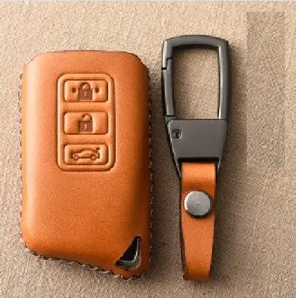 3Button brown 02 Чехол из натуральной кожи с дистанционным управлением для автомобиля Lexus IS200 IS350 ES200 ES250 ES300H GS200T GS300H NX300 RX200 RX450 LX Keys - Название цвета: 3Button brown 02