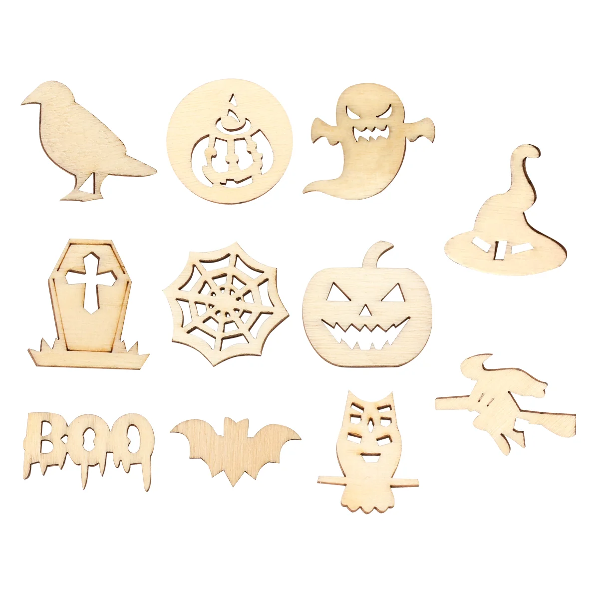 

Деревянный кулон «сделай сам», граффити, тыква, ведьма, деревянный вырез (деревянный цвет), 50 шт.