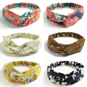 Женская повязка на голову с цветком, эластичная лента для волос из шифона с лилиями, лето, CC01