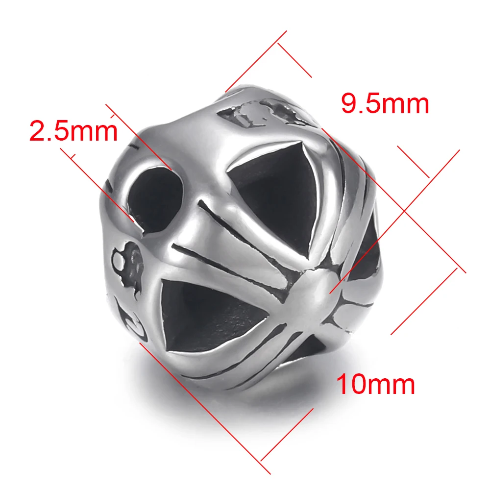 Бусина-Руна из нержавеющей стали отверстие 2 5 мм для изготовления ювелирных