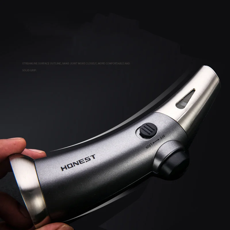Honest Table Blow Torch Lighter Refillable Windproof Straight Flame Jet Gun Lighters with Fire Lock Free Your Hands for Cooking | Дом и сад