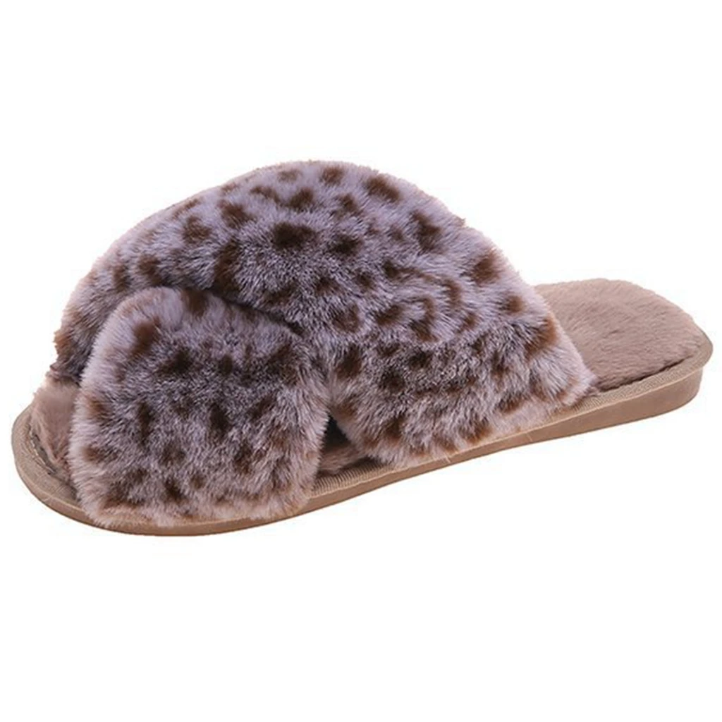 

Mel Flex Winter Shoes 2021 New Indoor House Slippers Faux Fur Warm Flat Female Slip Home Furry Ladies Fashion Women Slides Shoe