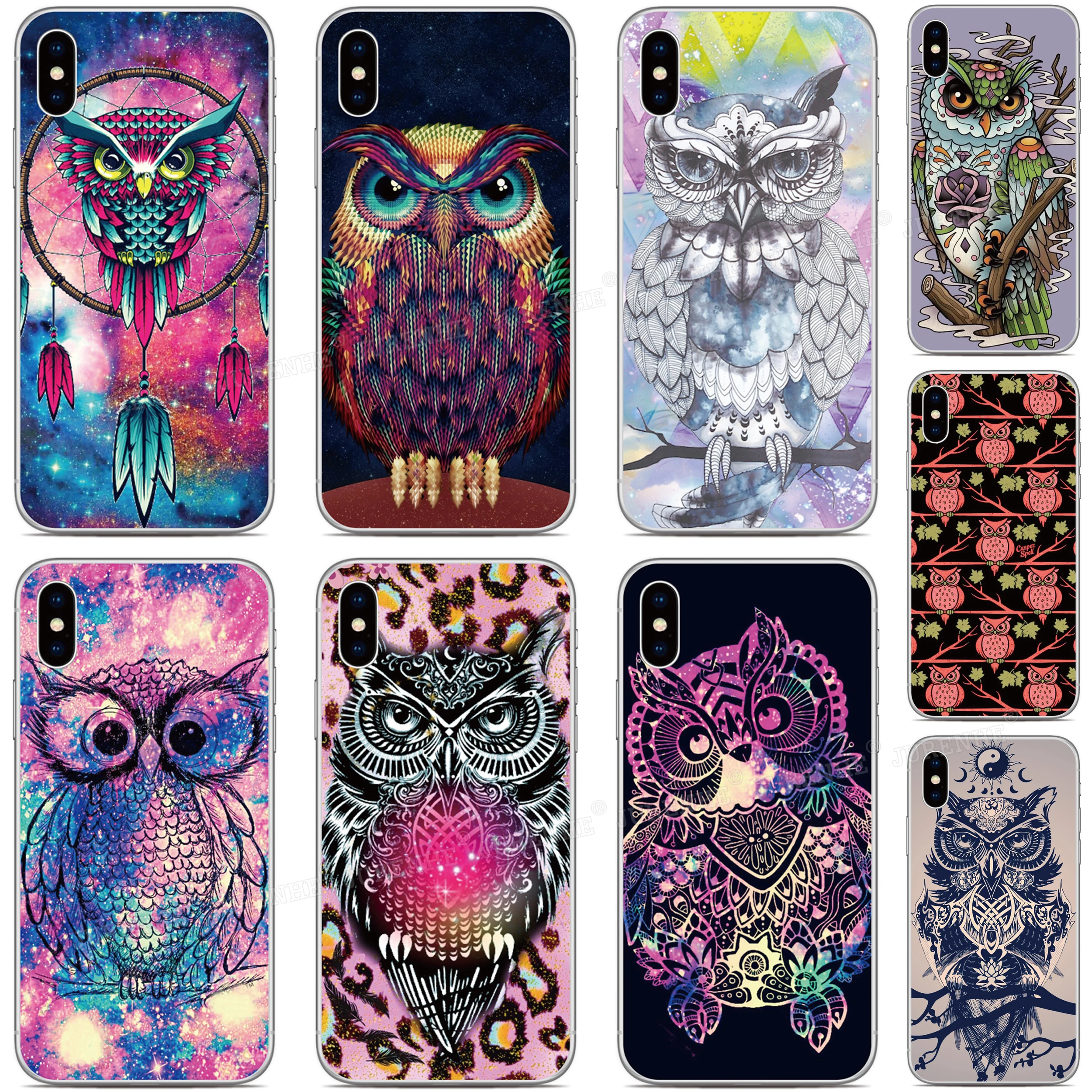

tpu Soft Art Owl Animal Phone Case For iPhones SE 2020 SE2 SE 2 XR X XS 11 Pro MAX 6 6S 7 8 9 Plus For iPod Touch 7 6 5 Cover
