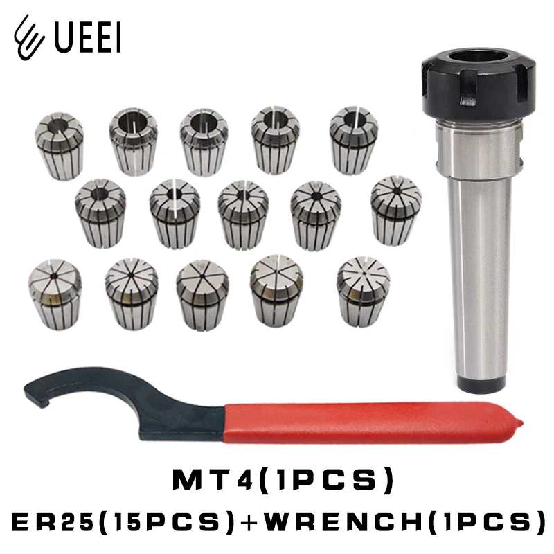 ER25 Spring Clamps 15PCS MT4 M12 1PCS Wrench Collet Chuck Morse Holder Cone For CNC Milling Lathe tool | Инструменты
