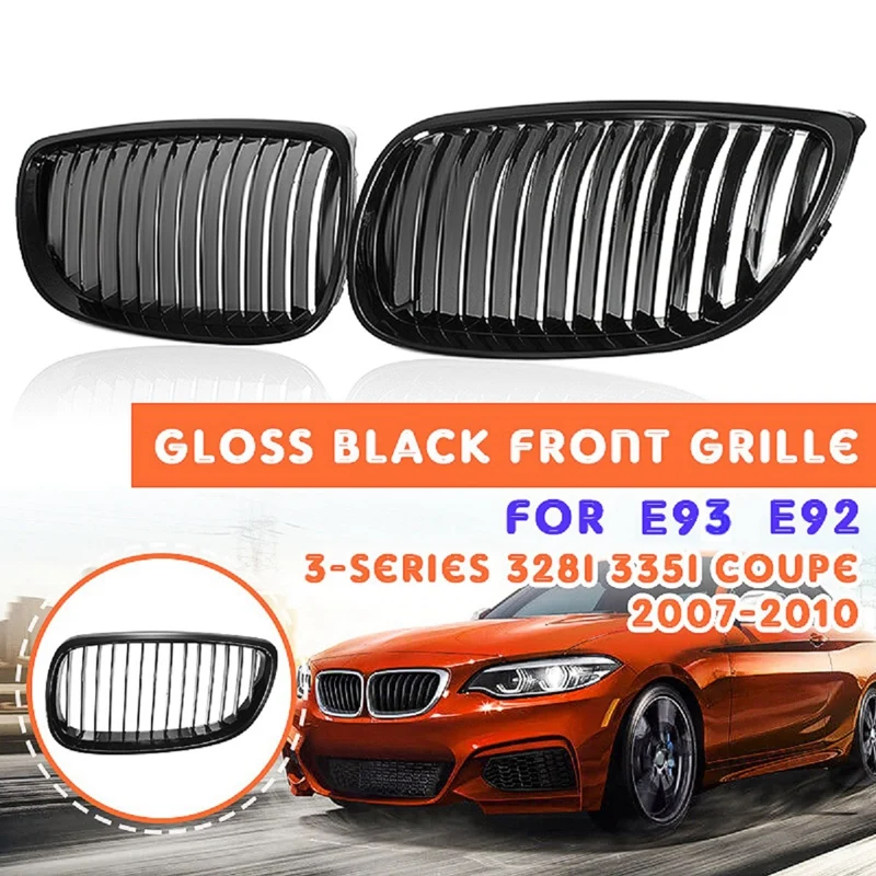 

Gloss Black Hood Grille Kidney Grill For-BMW E92 E93 328I 328Xi 335I 3-Series M3 2007-2010
