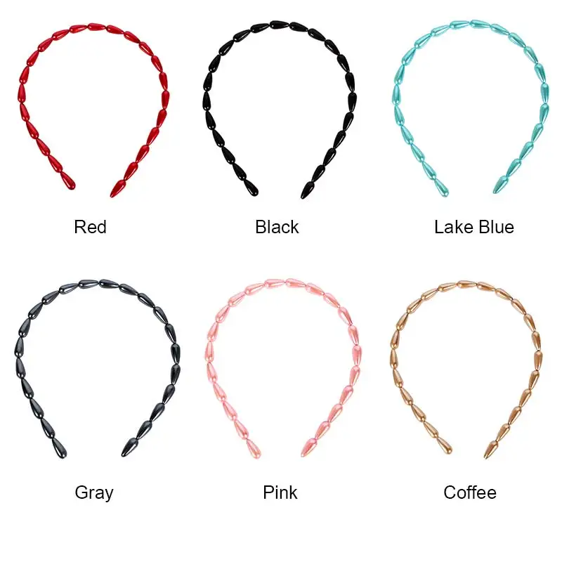 Женский обруч для волос с большим жемчугом Элегантная Модная повязка на голову