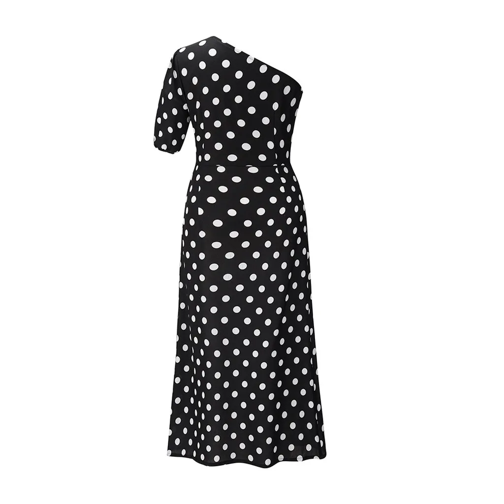 Женское платье на одно плечо CHAMSGEN богемное с пышными короткими рукавами