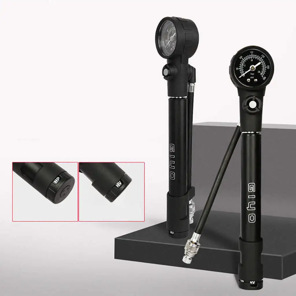 

Велосипедный насос, противоскользящий насос для передней вилки с манометром, для спортивных и шрадерных клапанов, для горных и дорожных вел...