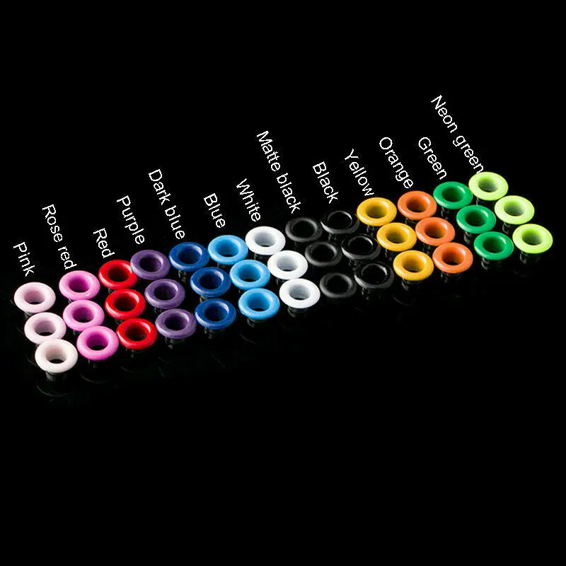 

50PCS 4mm Color Eyelet, 14 Colors With Washer Leather Craft Repair Buttonhole Eye Ring, Used For Shoe Bag, Clothing, Belt, Hat