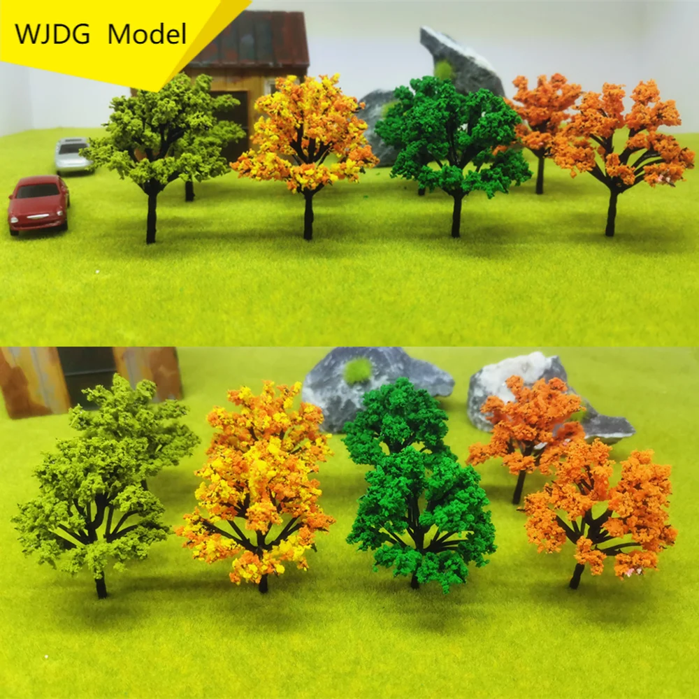 

12 Pcs height 6CM Green Light green yellow Orange Model Trees Scale Train Park Railroad Railway Layout Wargame Scenery Diorama