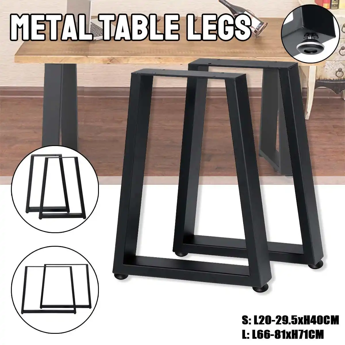 

2pcs Trapezoid Industrial Steel Table Legs Metal Table Desk Legs Furniture Accessories for DIY Handcrafts Furniture Legs Home
