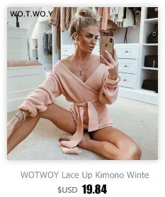 WOTWOY осень зима Базовые Трикотажные Широкие брюки женские повседневные ребристые женские брюки с эластичной талией прямые женские брюки