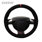 Автомобильные аксессуары для Ford Focus 2 2005-2011 (3 спицы), чехол на руль, черный, ручная работа, прошивка, пригодный для носки, мягкая и удобная замша