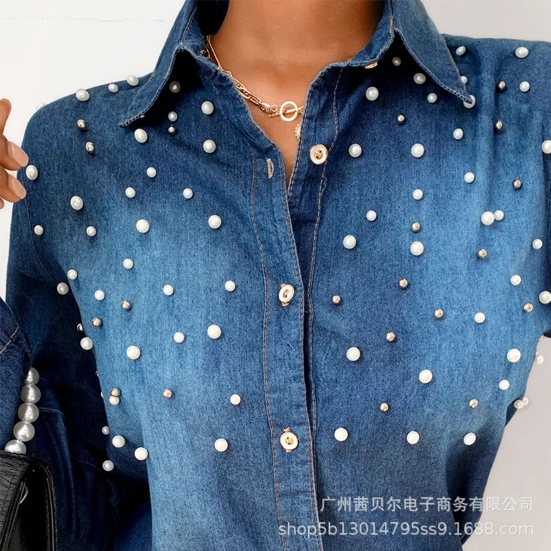 

2021 new dark blue button top