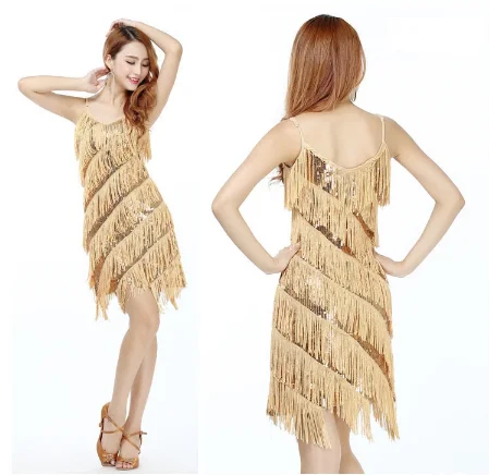

High quality sexy tassel latin dance dress fringe latin dance costumes for women on sale