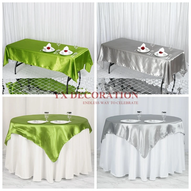 

Красивая бесшовная атласная Скатерть, свадебная скатерть, верхний слой для банкетного мероприятия, украшения