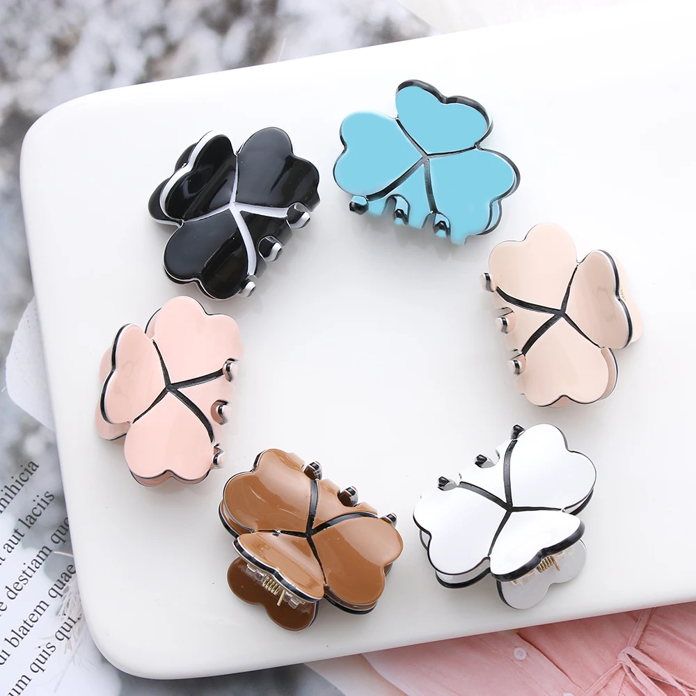 Женские мини заколки для волос Простые Красочные зажимы пряжки женщин модные