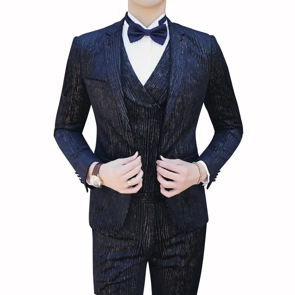 Повседневная одежда (Блейзер + жилет брюки) Trajes De Hombre костюм Mariage Homme смокинг 2020