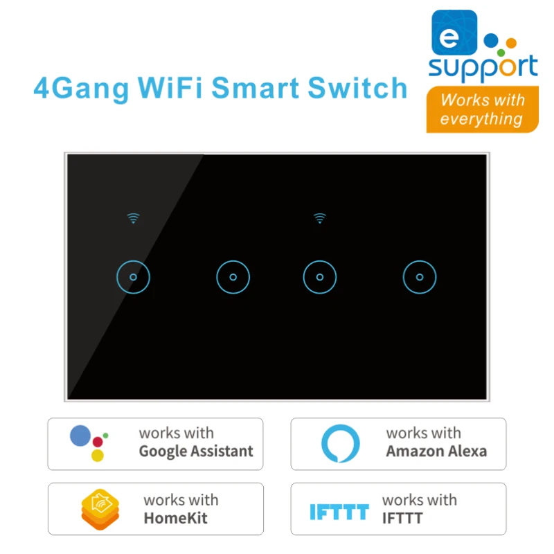 EWeLink Tuya Smart Switch с 4 5 6 банкетными розетками сенсорная панель WiFi беспроводное