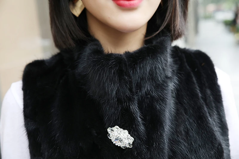 Новинка роскошный жилет из натурального меха норки лисы женская зимняя теплая