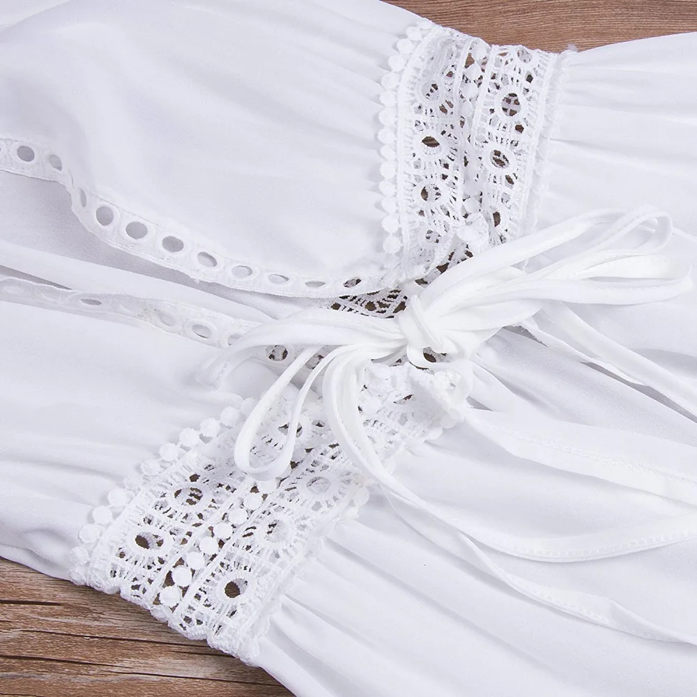 

2020 New Women Bikin Cover Ups Summer Beach Dress White Belt Lace Long Beachdress Bikini Swimsuit Beach Cover Dress Beachwear