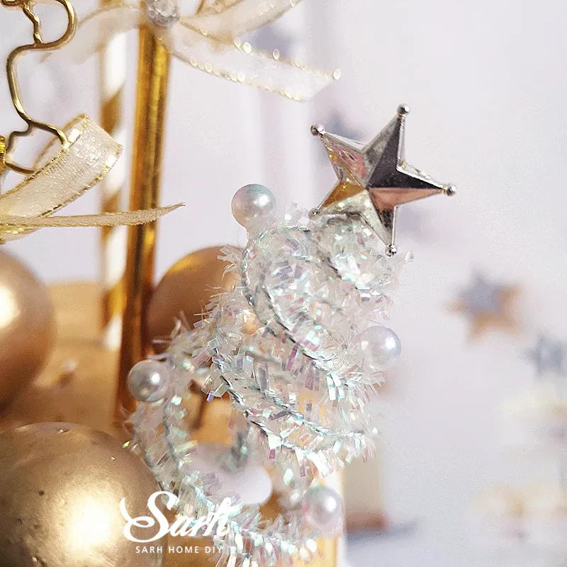 Золотой имбирный человечек торт Топпер Дерево лось Санта Клаус рождественские