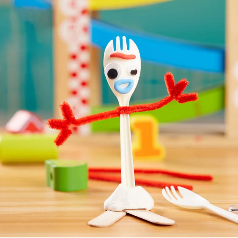 FGHGF Toy 4 Forky & Knife DIY Make Your Own Cartoon Buzz Lightyear Woody Action figure collectible kid Diy toys Y07312 | Игрушки и