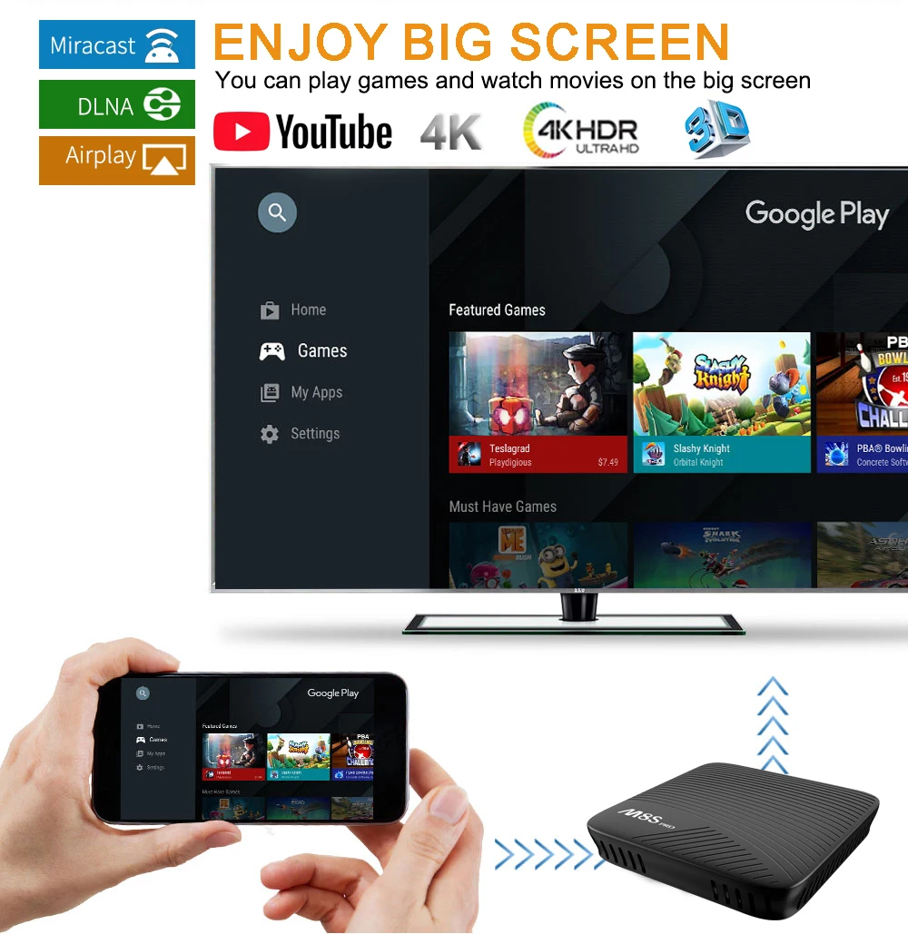 MECOOL Android 7,1 tv Box M8S PRO Amlogic S912 Восьмиядерный 2 Гб DDR4 16 Гб rom 2,4G/5G WiFi видео деление 4K сетевая tv-приставка