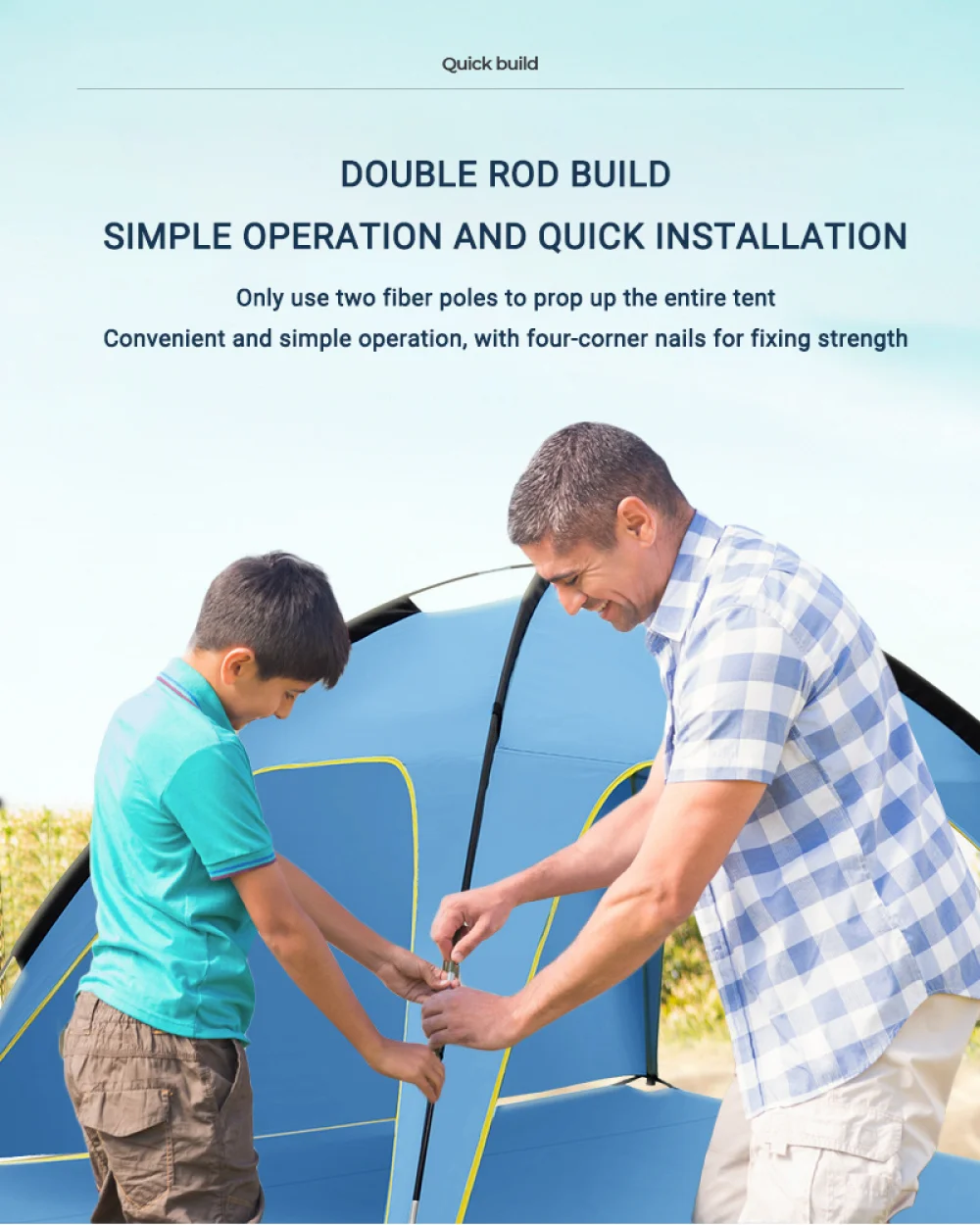 

3-4 Person Family Camping Beach Tents Sun Shelter Outdoors Canopy Waterproof Awning Quick Installation Ventilated Tent