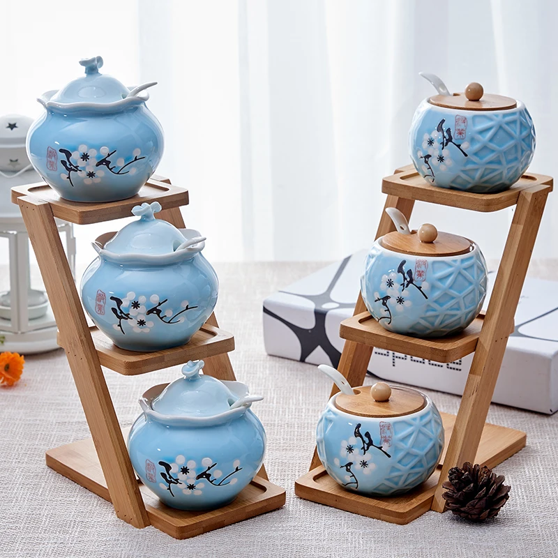 Креативный керамический набор столовых приправ 3 шт. коробочка для в японском