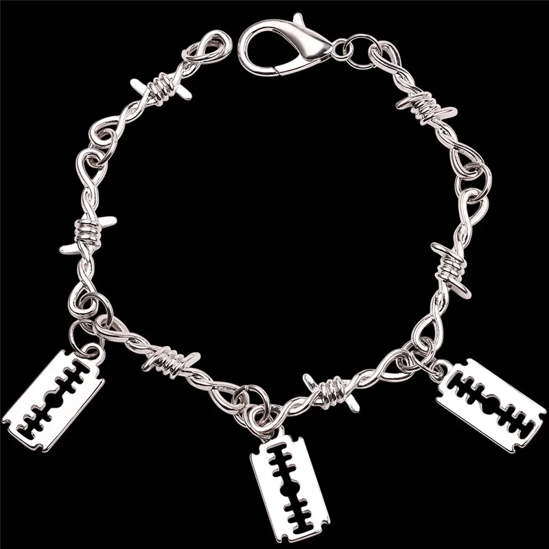 SL314 bracelet New Handmade Harajuku Gothic Metal Wind Bamboo Necklace Unisex Punk Pants Chain Wallet Chain Japanese Street Rock Style - Окраска металла: SL314 bracelet