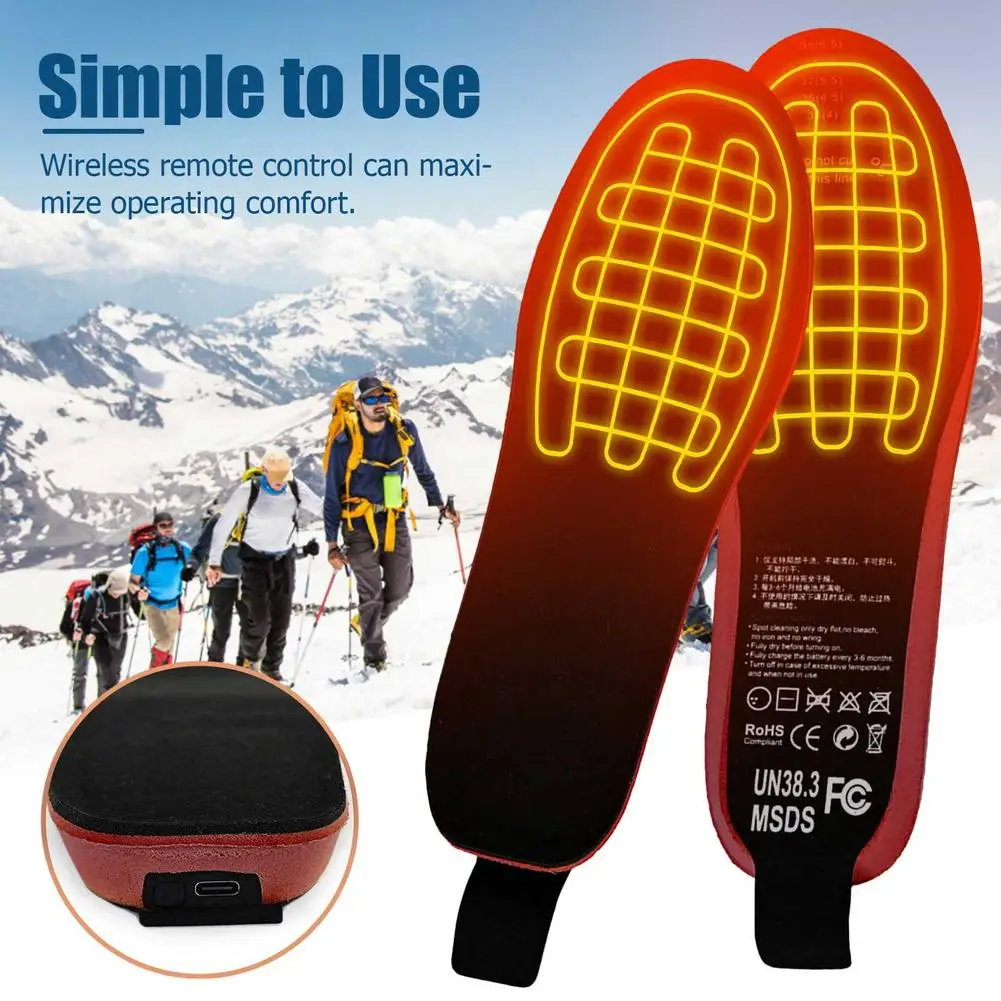 USB Heated Shoe Insoles Electric Foot Warming Pad Feet Warmer Sock Pad Mat Winter Outdoor Sports Heating Insoles Unisex