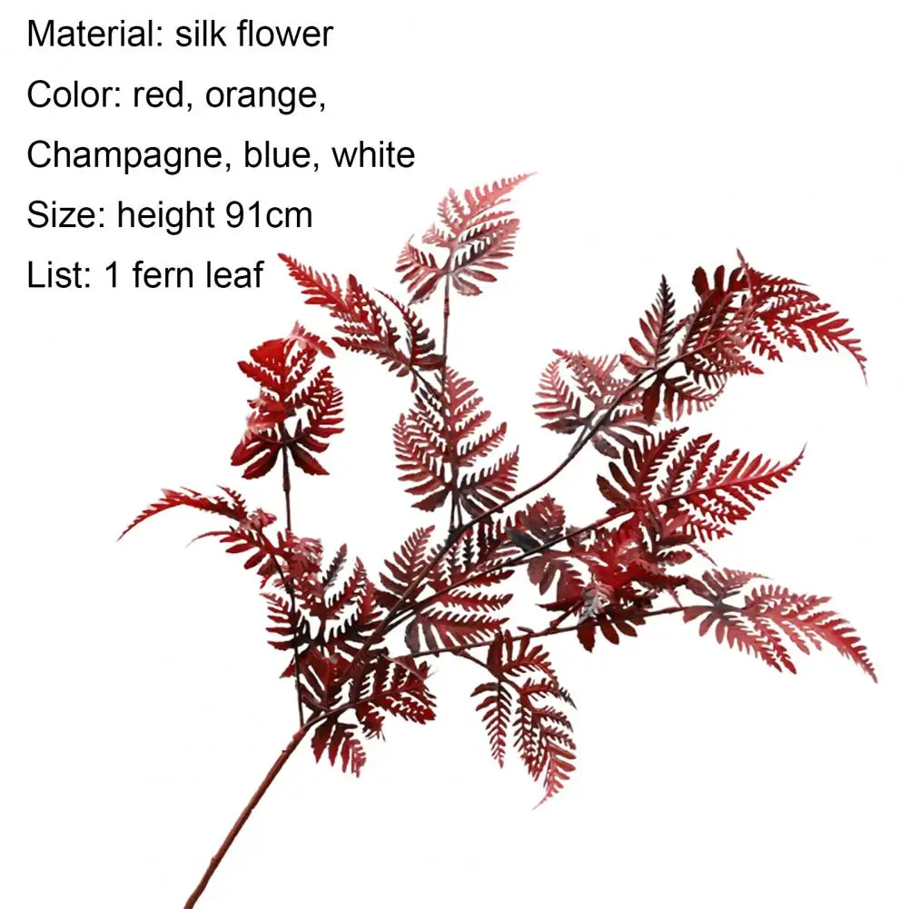 

Artificial Leaves Multi-use Excellent Workmanship Faux Silk Flower Simulation Fern Leaves Display for Gifts