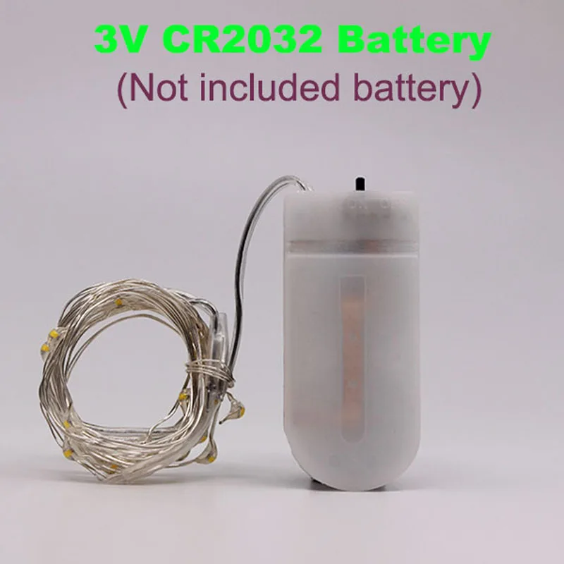 USB CR2032 1 м 2 5 10 рождественские гирлянды светодиодные Рождественские Праздничные