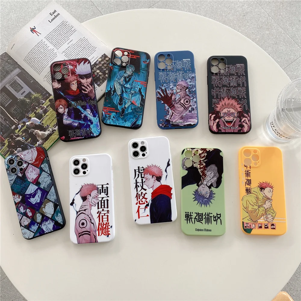 hot anime jujutsu kaisen ryomen sukuna itadori yuji phone case for iphone 12 11 pro x xs max xr 7 8 plus se2 soft cover free global shipping