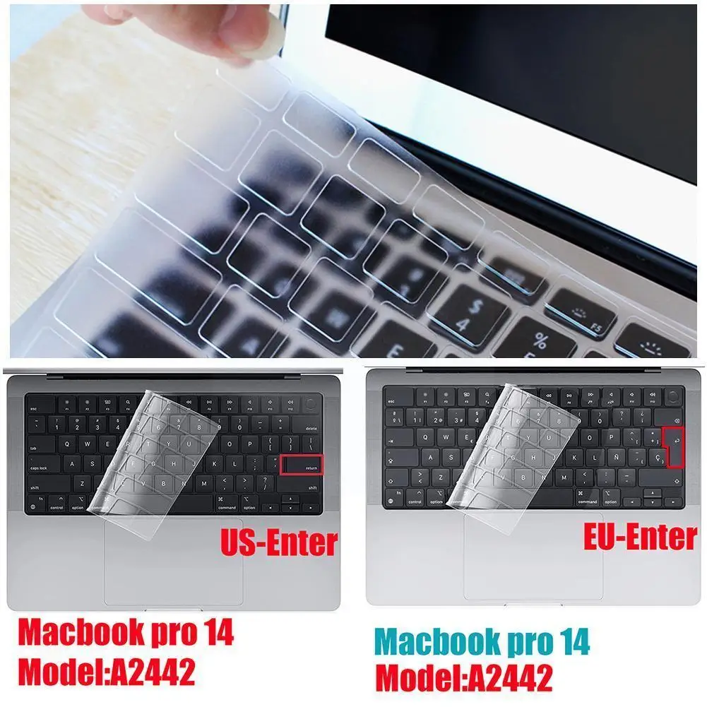

Ultra Thin Clear Tpu Keyboard Cover For New Pro 14 Inch 2021 M1 A2442/ Pro 16 Inch 2021 M1 Max A2485, Clear B6c9
