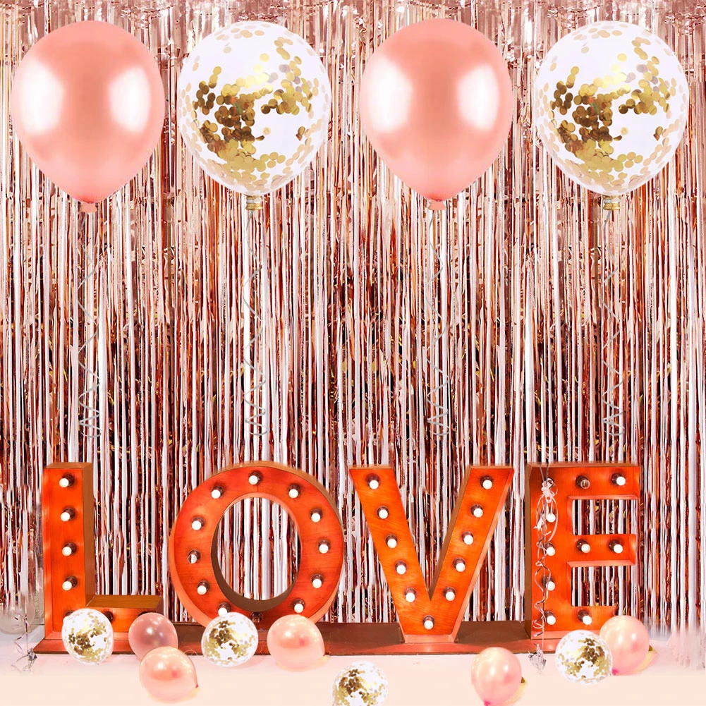 Набор из розового золота вечерние украшения набор воздушные шары с конфетти