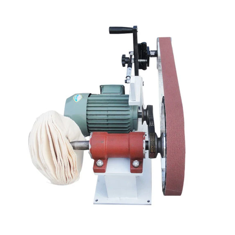 

220V/380V Sand Belt Polishing Machine Small Double Station Textile Cloth Wheel Grinding Tools Multi-Purpose Processing Equipment