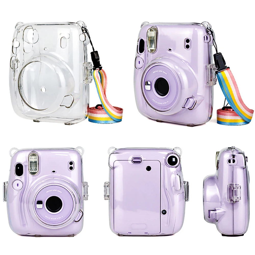 Прозрачный чехол для камеры Instax Mini 11 пылезащитный с ремешком и защитой от ударов