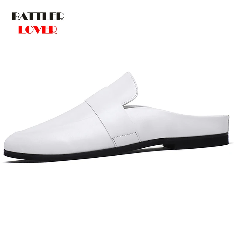 

New Summer Mules For Men 2021 Fashion Soft Breathable Slippers Male Outdoor Lightweight Half Sandals Homme Punk Party Footwear