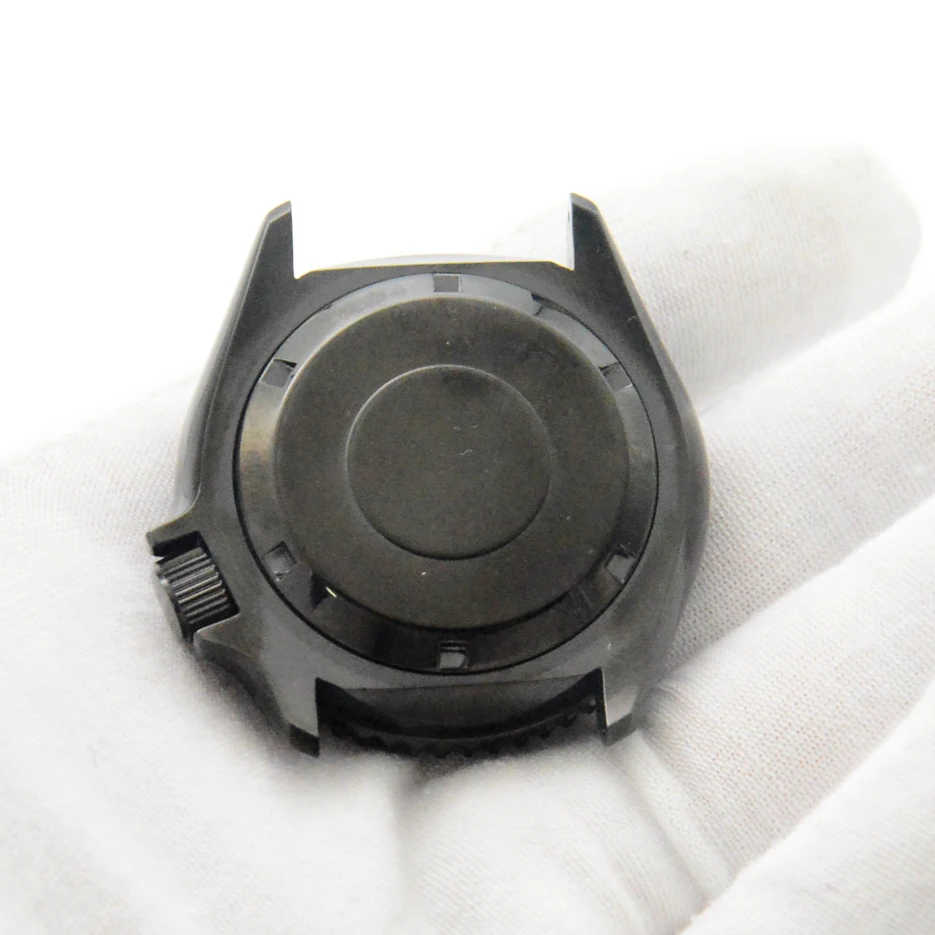 

For Seiko SKX007 NH35 NH36 4R36A Movement Watch Case 316L PVD Black Ceramic Watch Accessories Waterproof Watch Cases